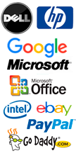 Dell, HP, Google, Microsoft, Microsoft Office, Intel, Godaddy